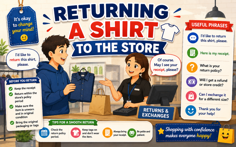 Ảnh của UNIT 6: RETURNING A SHIRT TO THE STORE